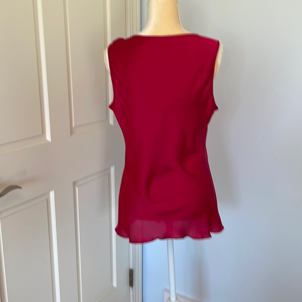 Elle Large Sleeveless Blouse - Lightweight Raspberry Color! - Picture 3 of 4
